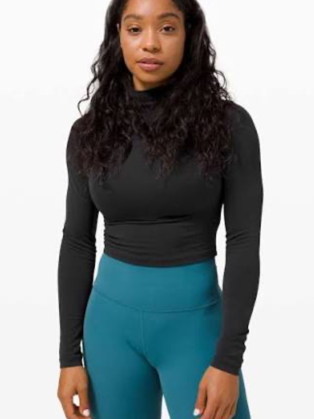 Lululemon All Aligned Mock Neck Long Sleeve Black/14